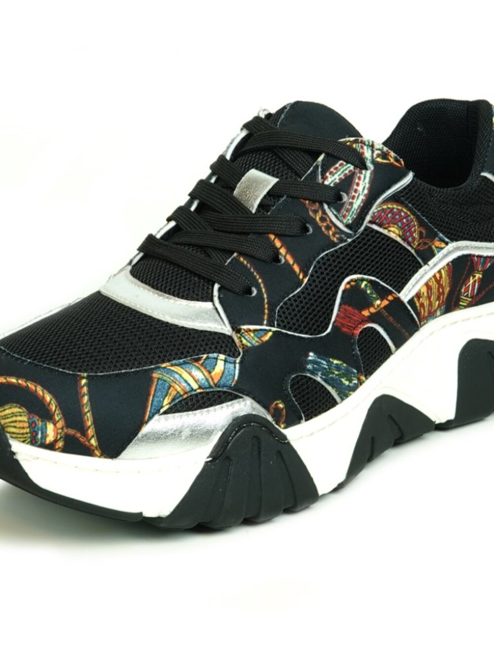 FI-2404 Black Multi Color Lane up Sneaker Encore by Fiesso